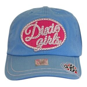 Y2K Rhinestone Dixie Girls Blue Pink Adjustable Baseball Cap Hat